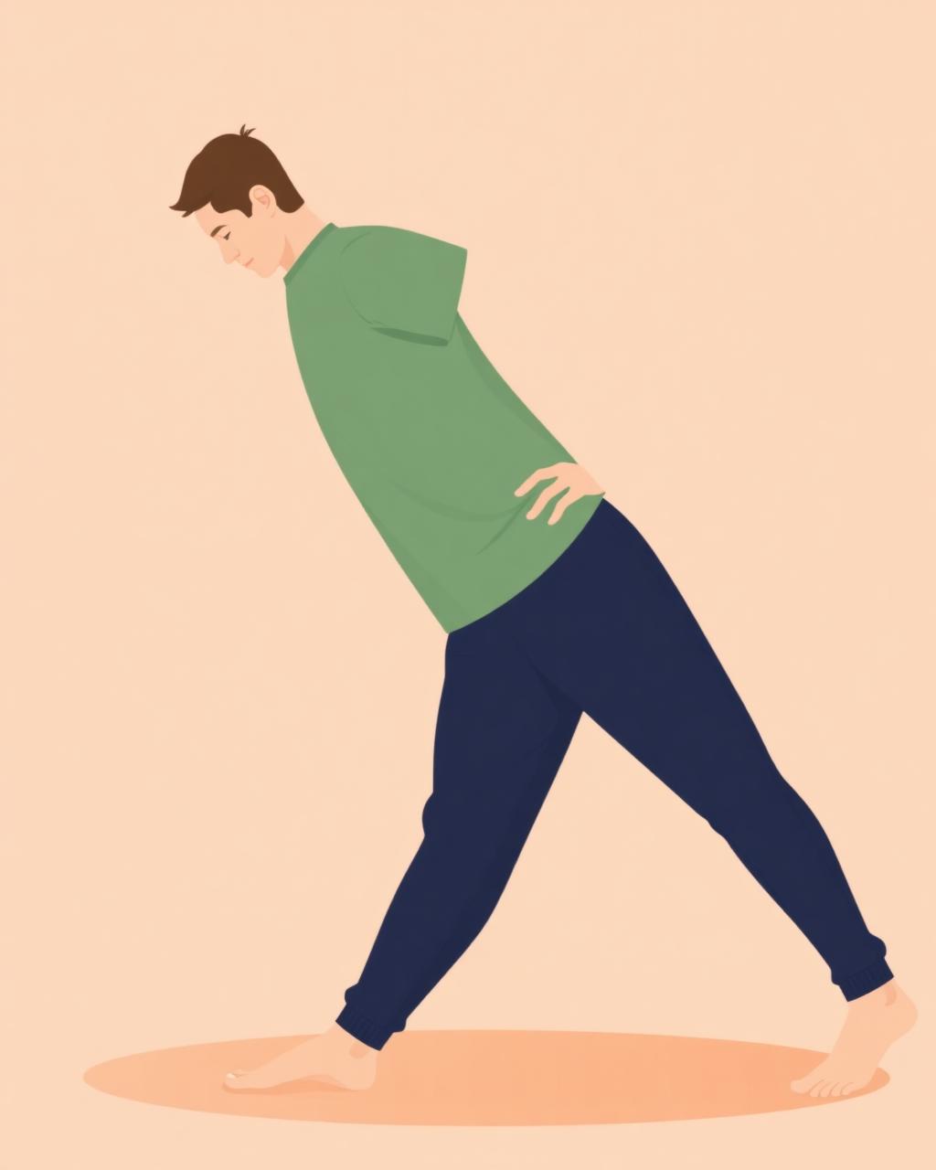 A dad stretching in warm dusk light